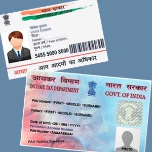 Aadhar card and pan card