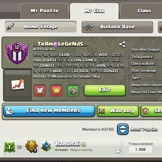TeAm LeGeNdS coc Whatsapp group