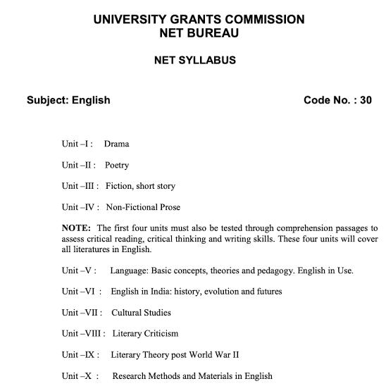 Ugc net/jrf english liter