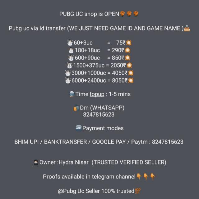 Pubg Uc Seller ?% Trusted