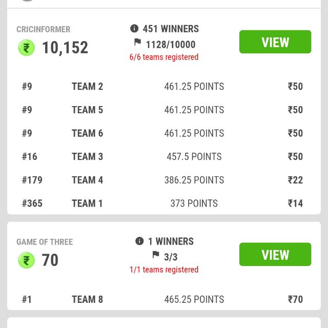 ?MPL FANTACY 10rs league?