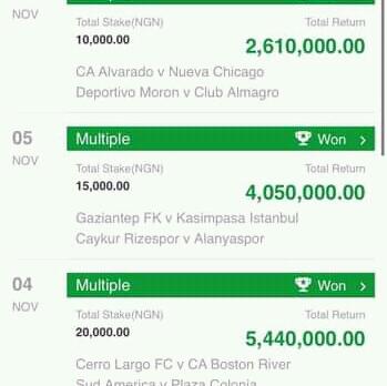 Sure game win payment before game