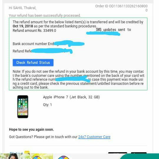 FLIPKART REFUND via ADMIN
