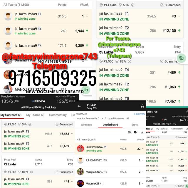 Fantasy winning zone