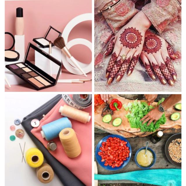 Beautician stitching cooking &amp; mehndi