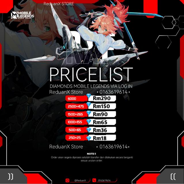 ReduanX Store (TopUp ML, FF, ROBLOX/Jasa naikkan follower yt/ttk/fb/ig/tele/twitter)