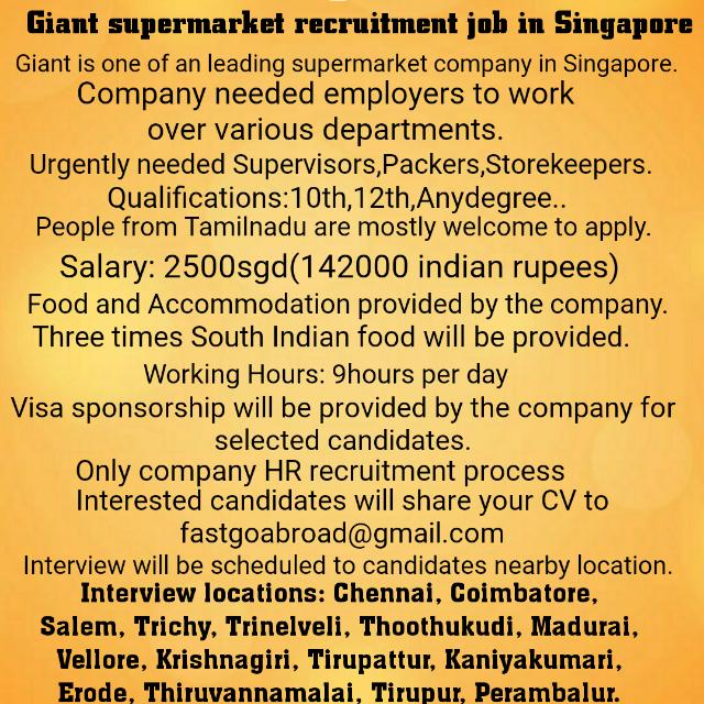 Singapore supermarket job