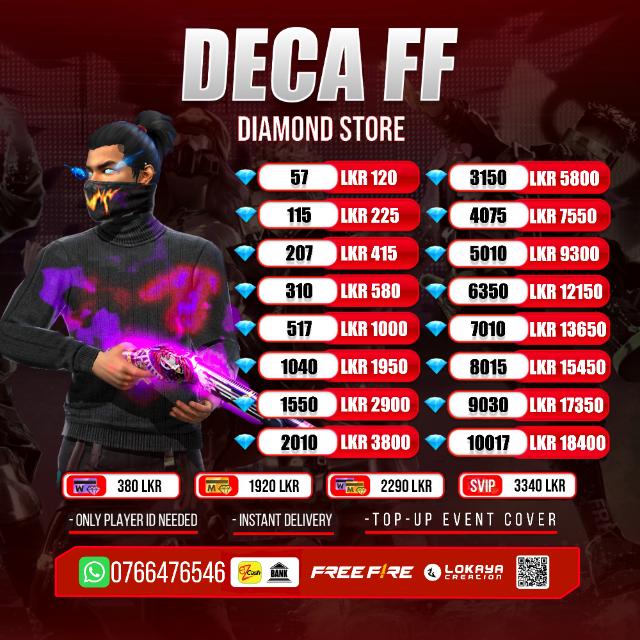 DECA FF DIAMOND STORE Whatsapp group